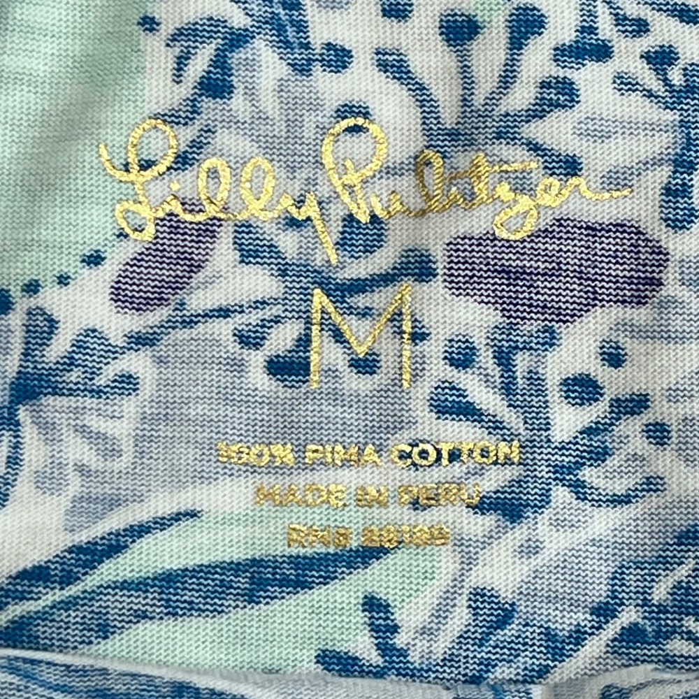 Lilly Pulitzer Koala Print Blue Pima Cotton Strappy Back Shift Dress Womens M - Picture 3 of 6